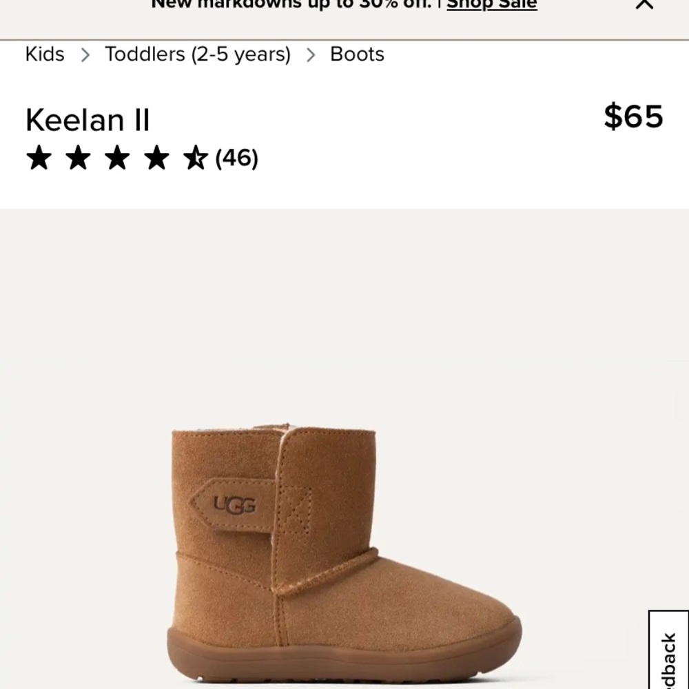 UGG Keelan II Toddler Boots - Tan